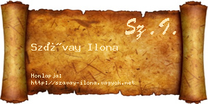 Szávay Ilona névjegykártya