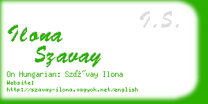 ilona szavay business card
